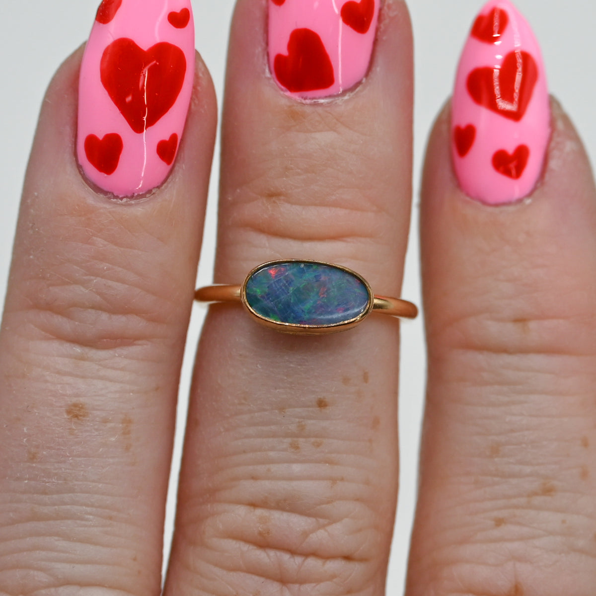 Gold fill horizontal Australian opal size 4.5