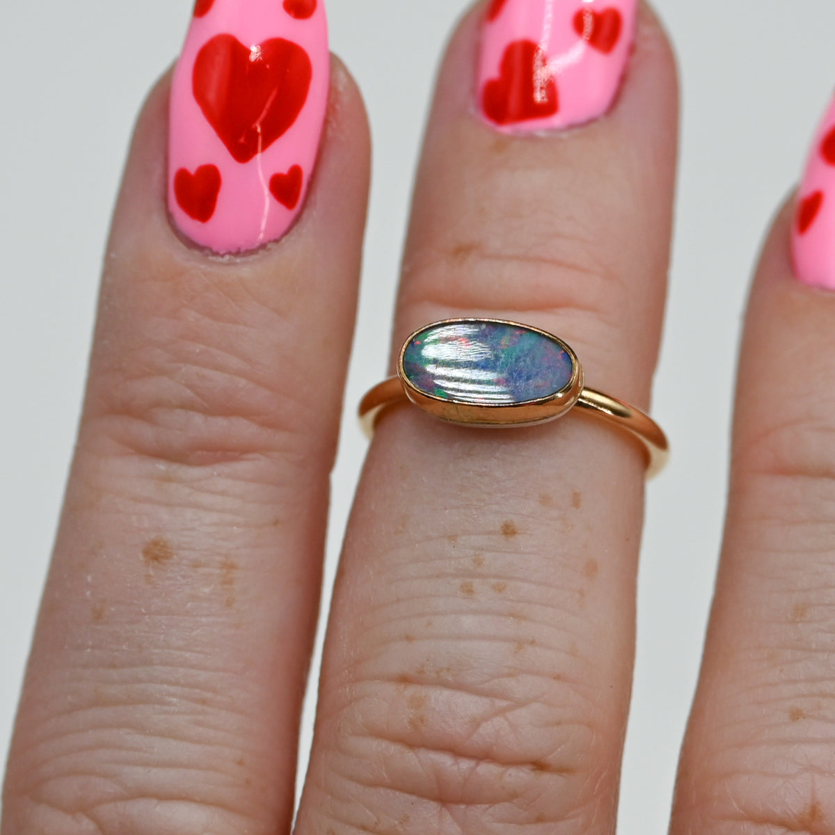 Gold fill horizontal Australian opal size 4.5