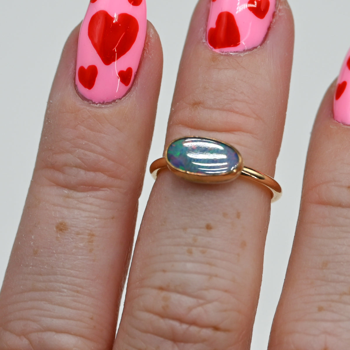 Gold fill horizontal Australian opal size 4.5