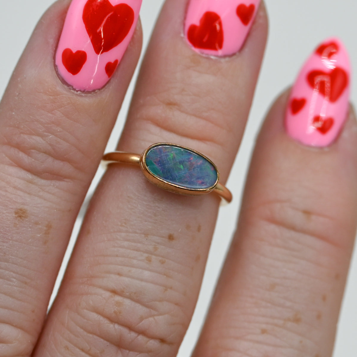 Gold fill horizontal Australian opal size 4.5