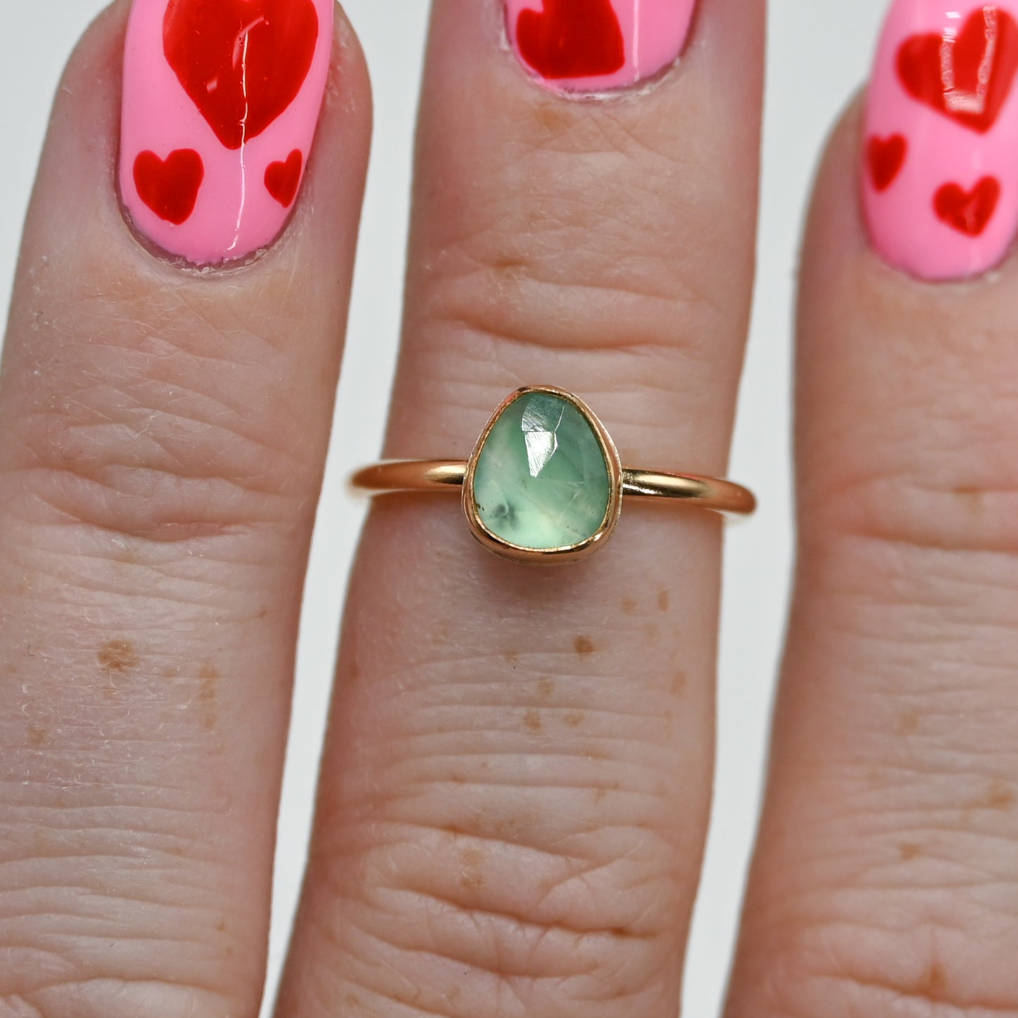 Gold fill rose cut aquaprase size 5