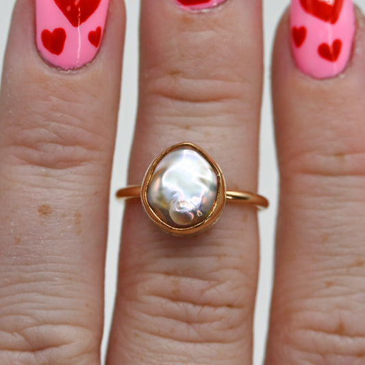 Gold fill keshi pearl size 6