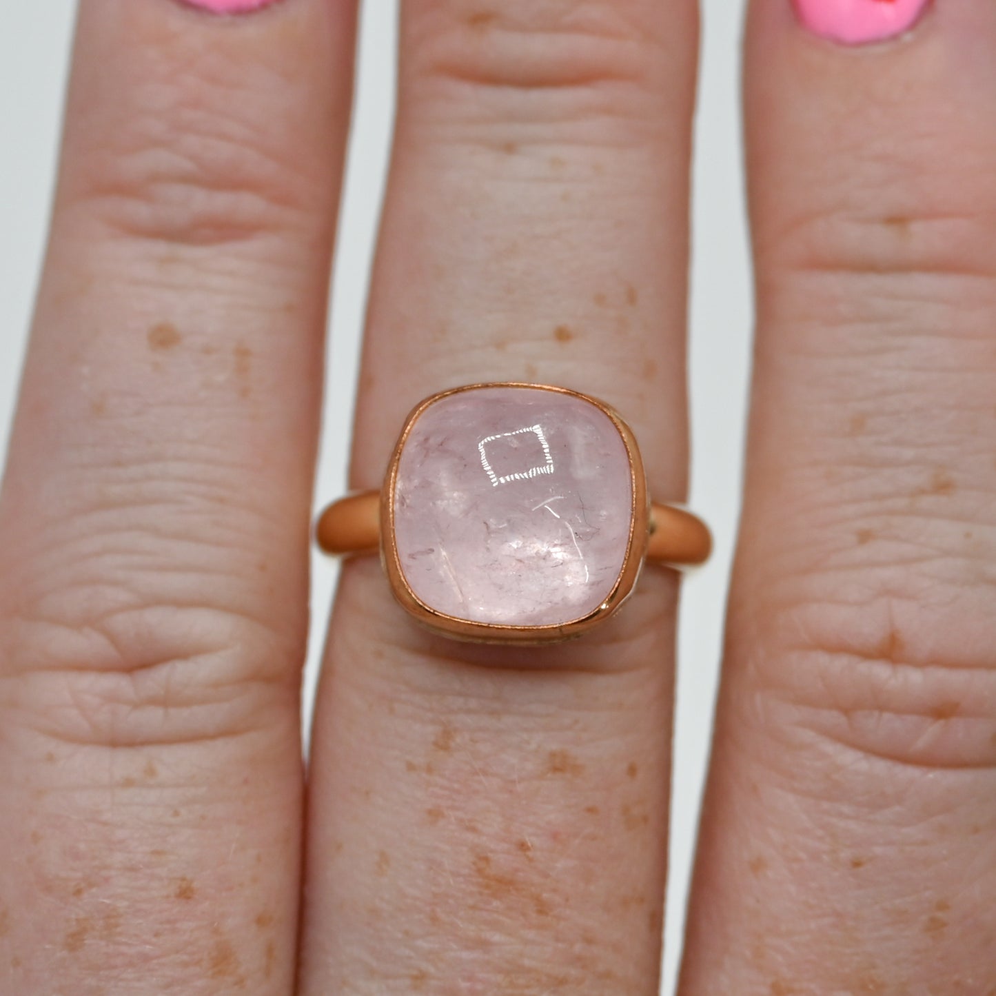 Gold fill xl square morganite size 7