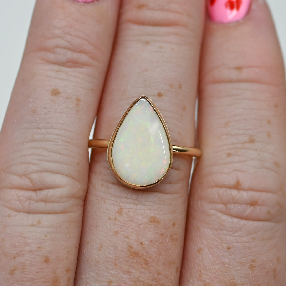 Gold fill solid Australian opal size 7.5