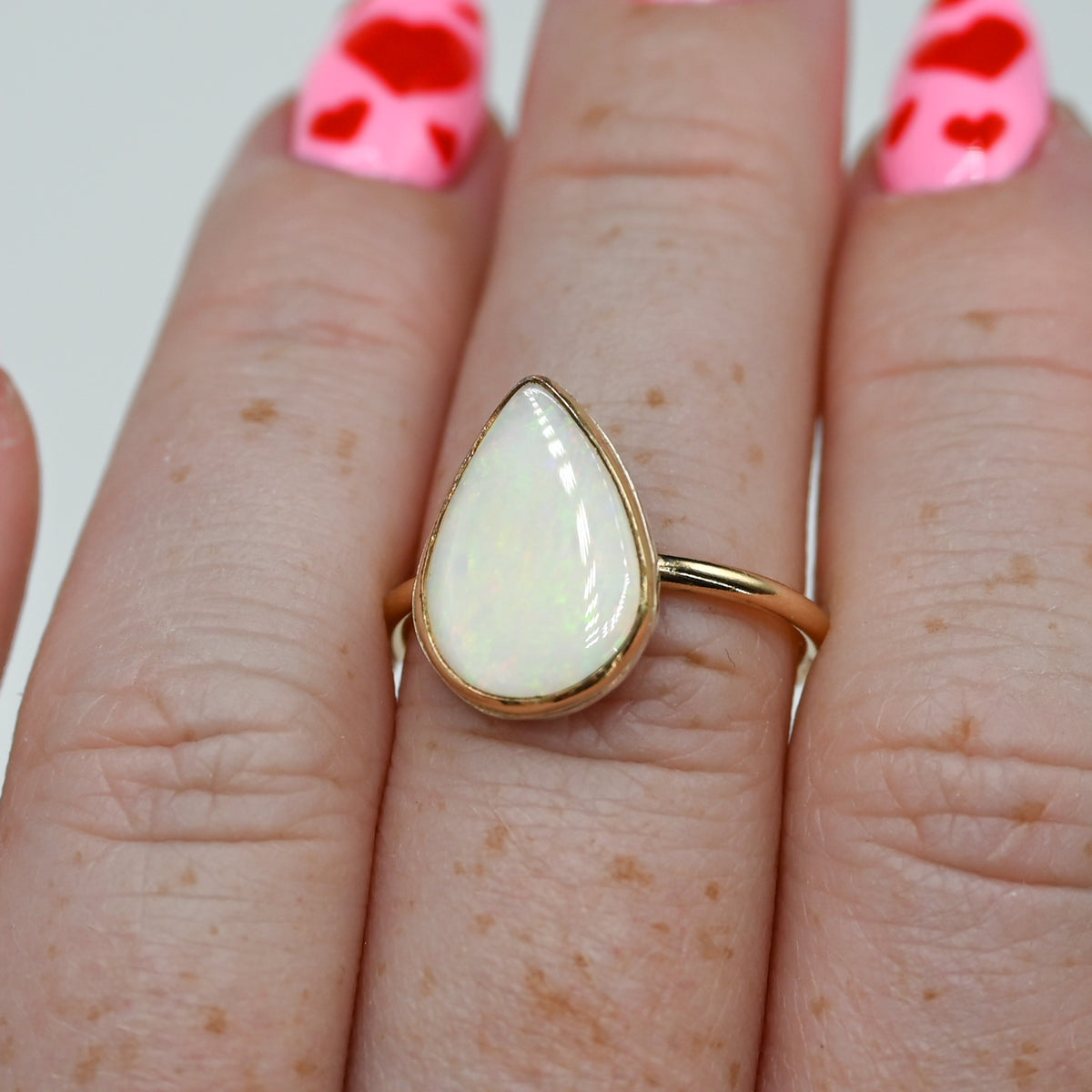 Gold fill solid Australian opal size 7.5
