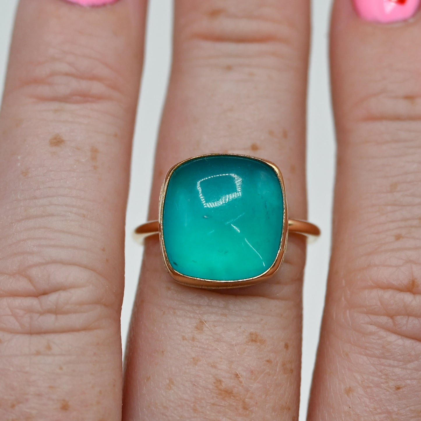 Gold fill xl square amazonite size 7.5