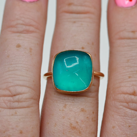 Gold fill xl square amazonite size 7.5