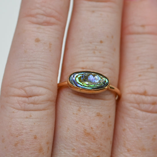 Gold fill horizontal abalone size 8