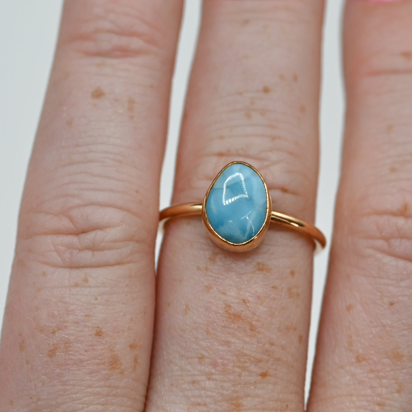 Gold fill larimar size 8