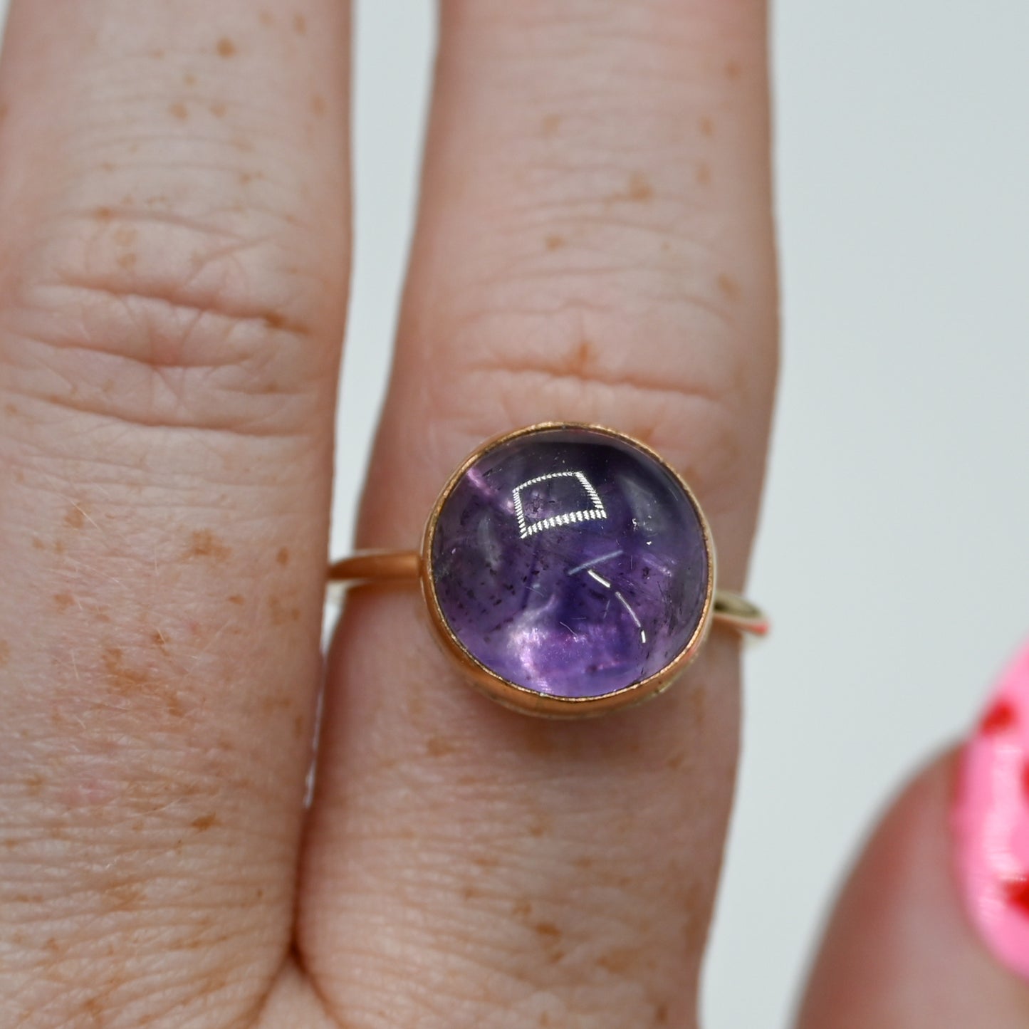 Gold fill large amethyst size 8.25
