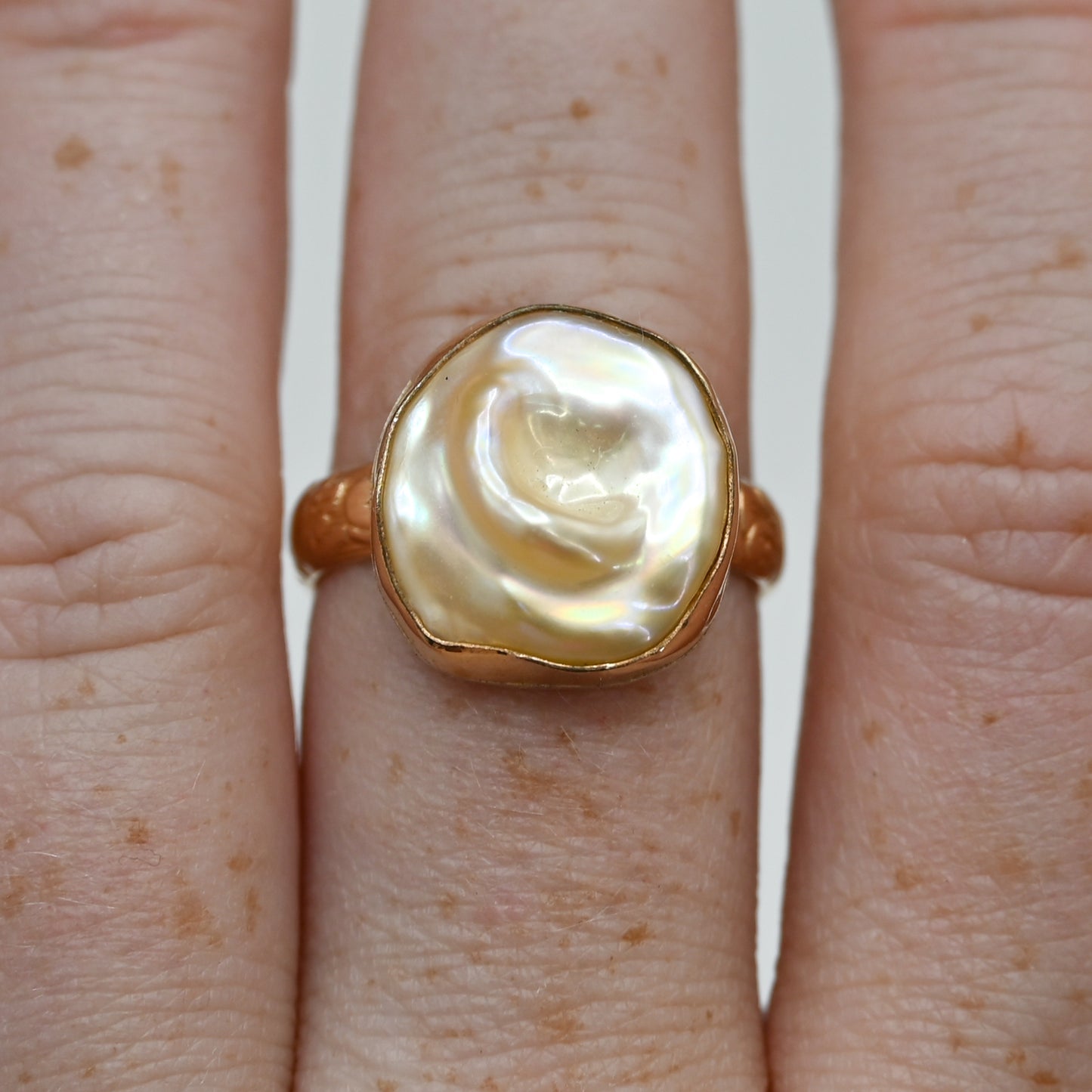 Gold fill keshi pearl size 8.5