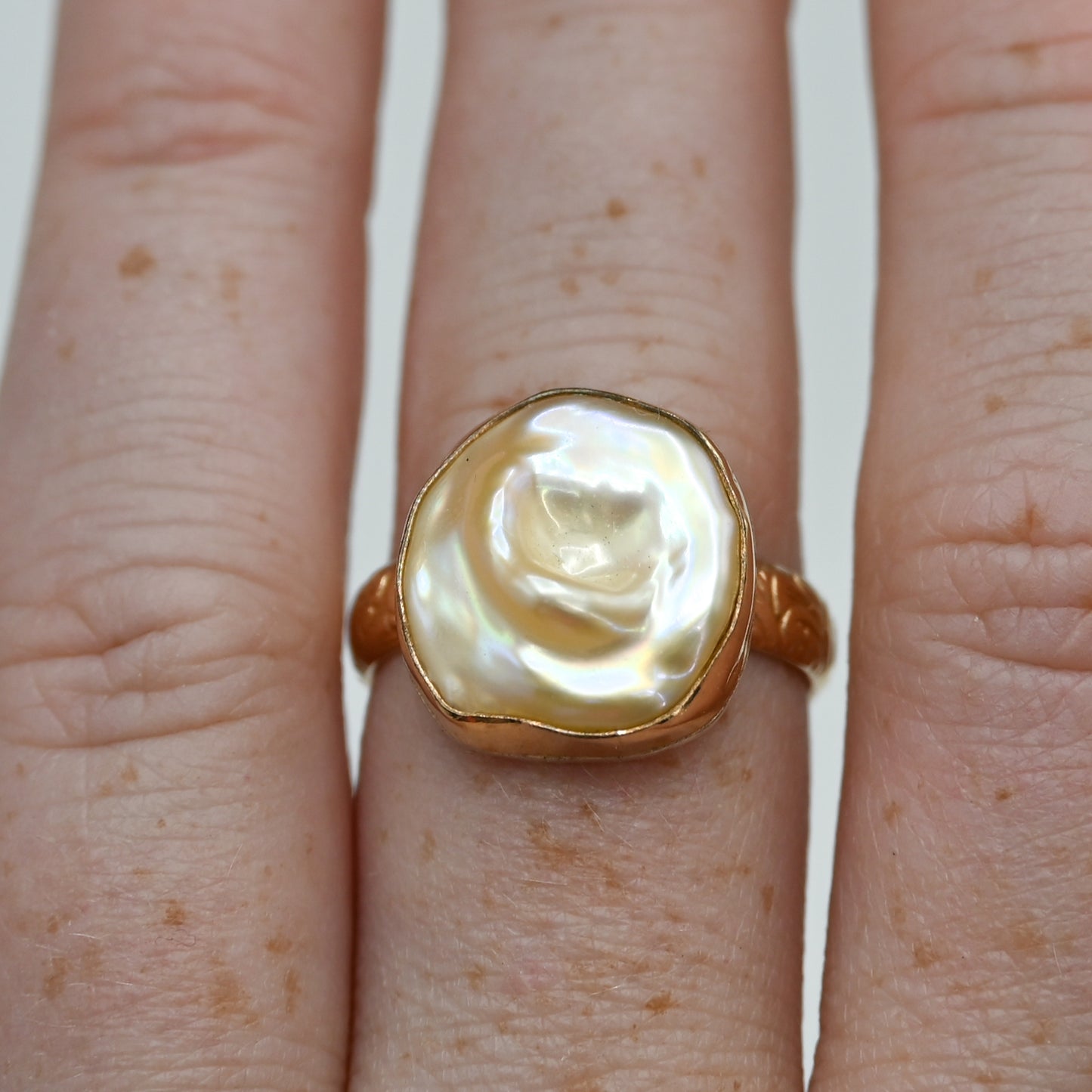 Gold fill keshi pearl size 8.5