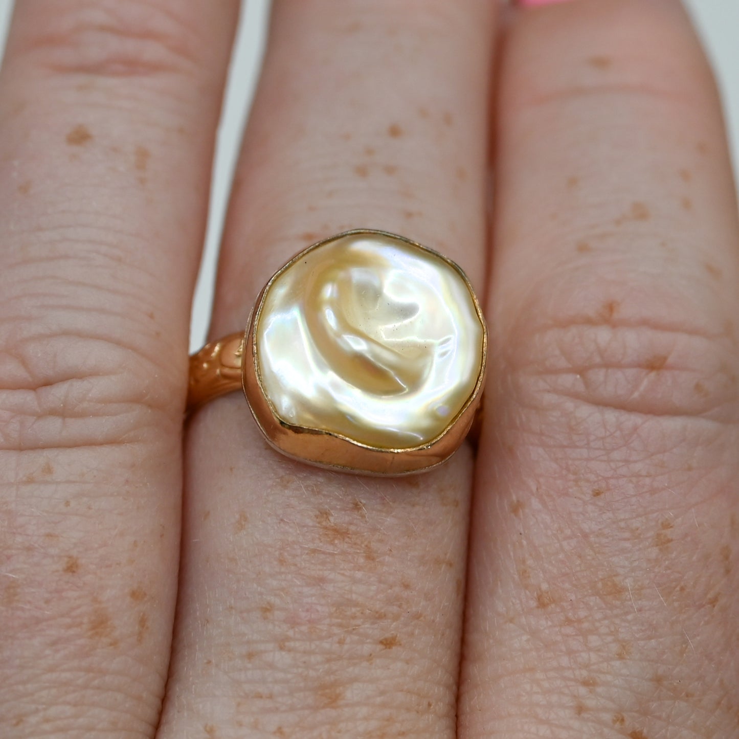 Gold fill keshi pearl size 8.5