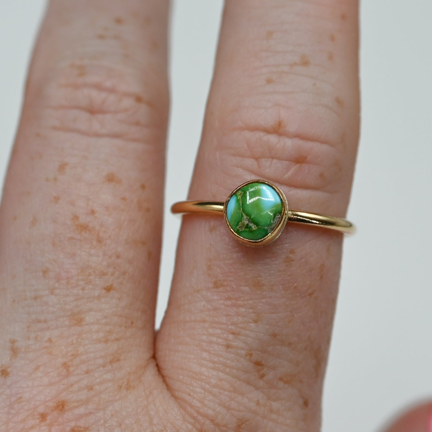 Gold fill mini sonoran gold turquoise size 8.75