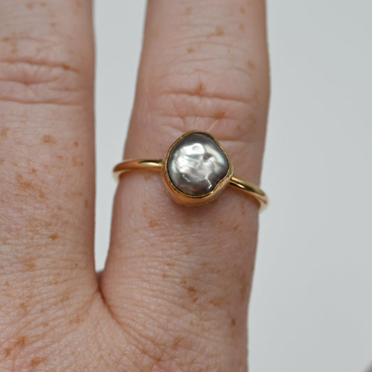 Gold fill keshi pearl size 8.75