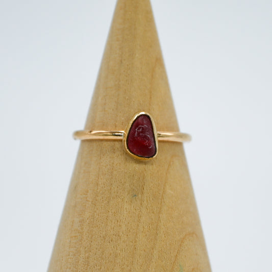 Gold fill red sea glass size 7