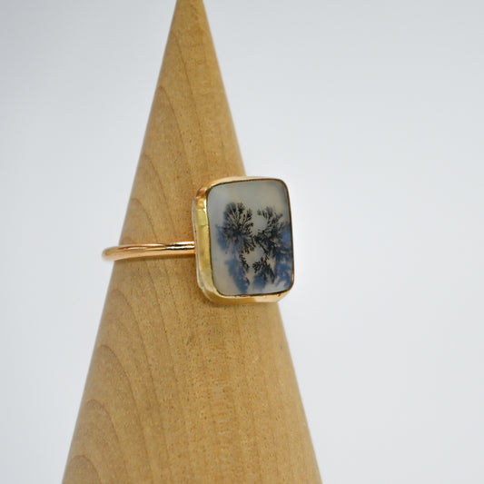 Gold fill dendritic agate size 6.25