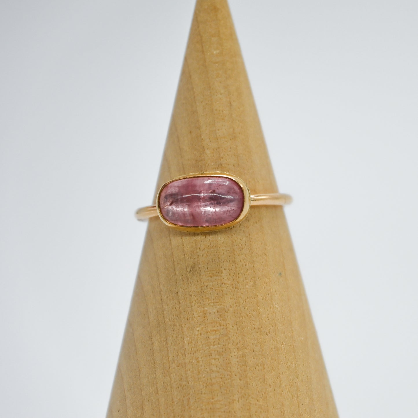 Gold fill horizontal pink tourmaline size 7.5