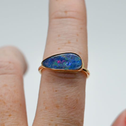 Gold fill horizontal Australian opal size 7.5