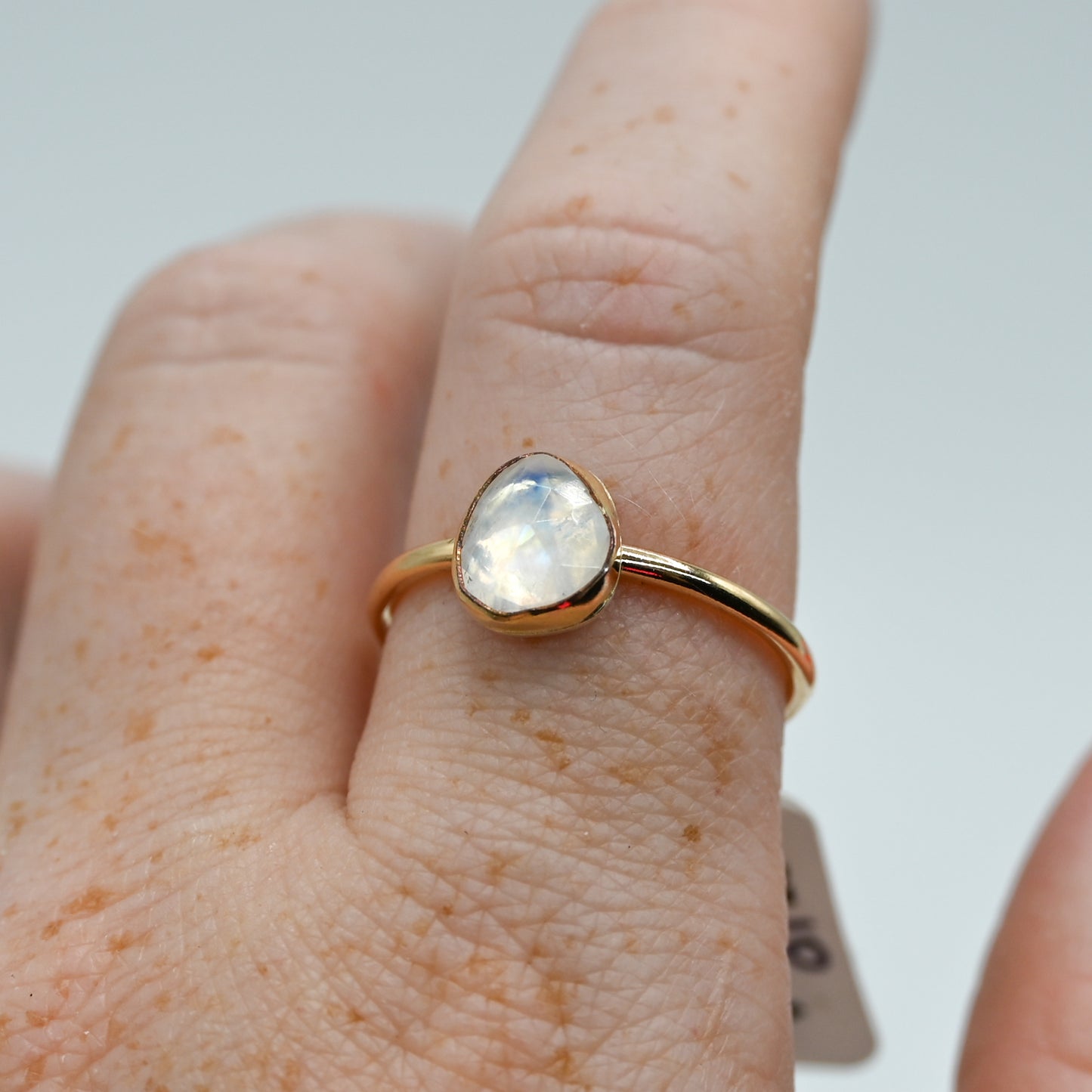 Gold fill rose cut moonstone size 10