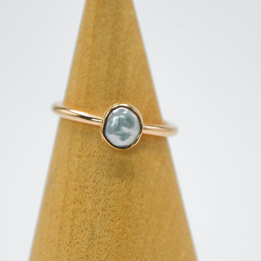 Gold fill pearl keshi size 4