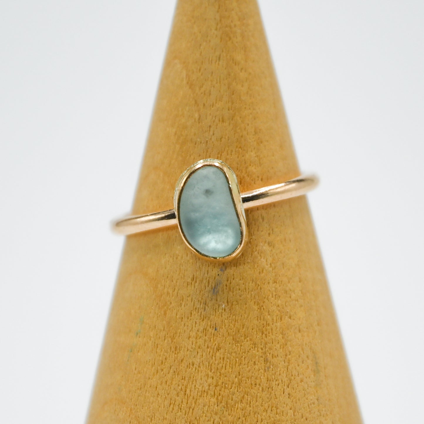 Gold fill sea foam sea glass size 5