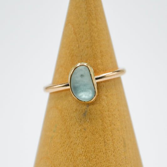 Gold fill sea foam sea glass size 5