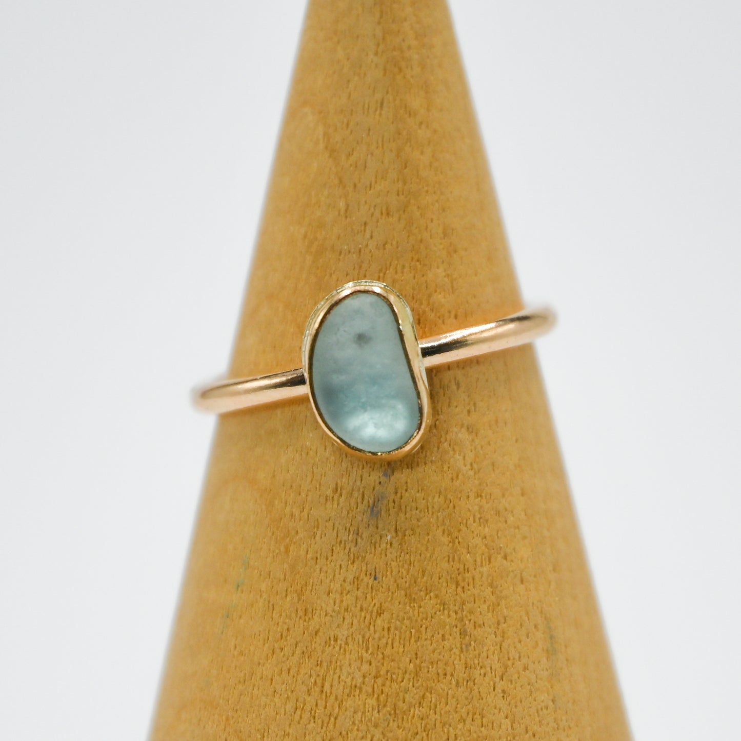 Gold fill sea foam sea glass size 5