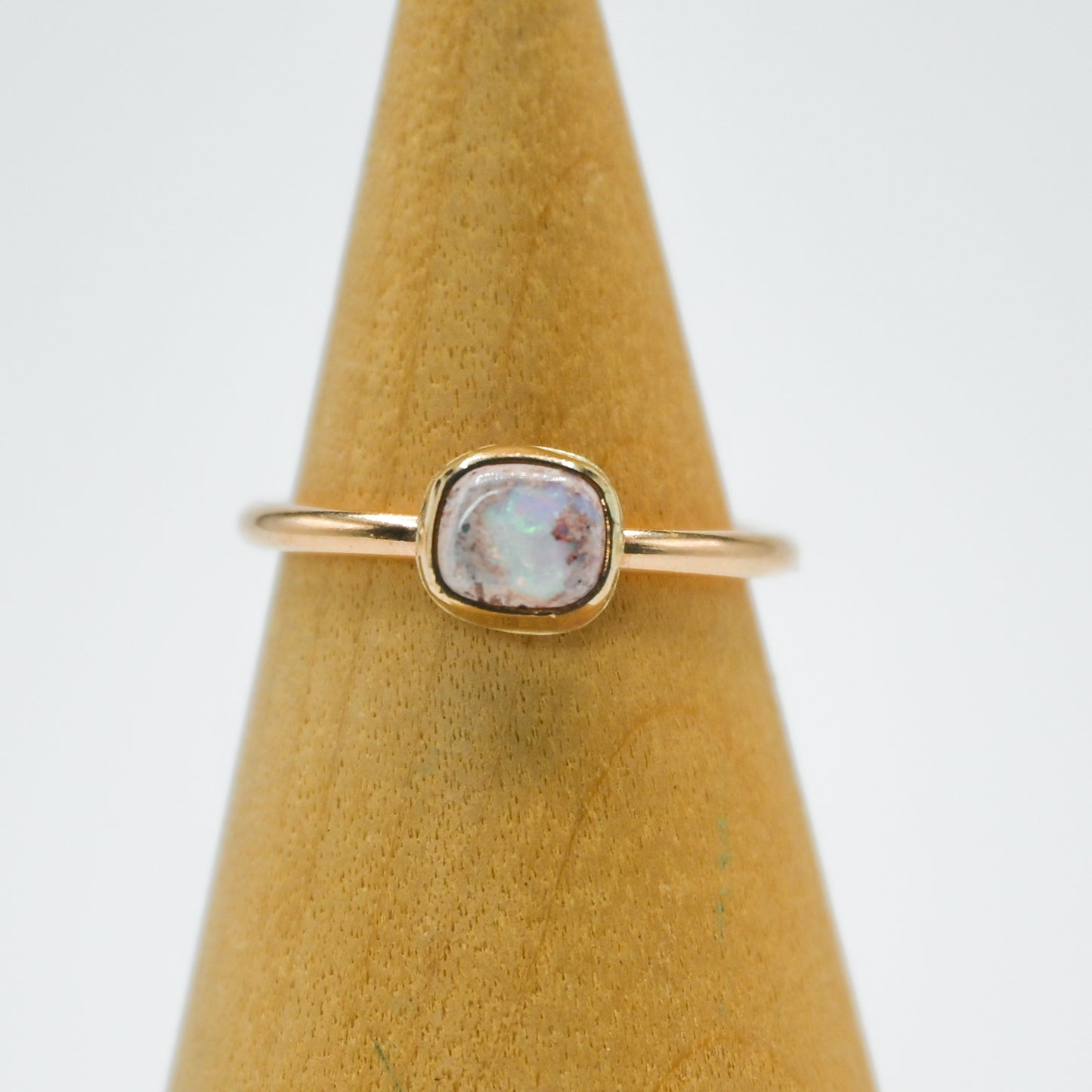 Gold fill mexican fire opal size 5