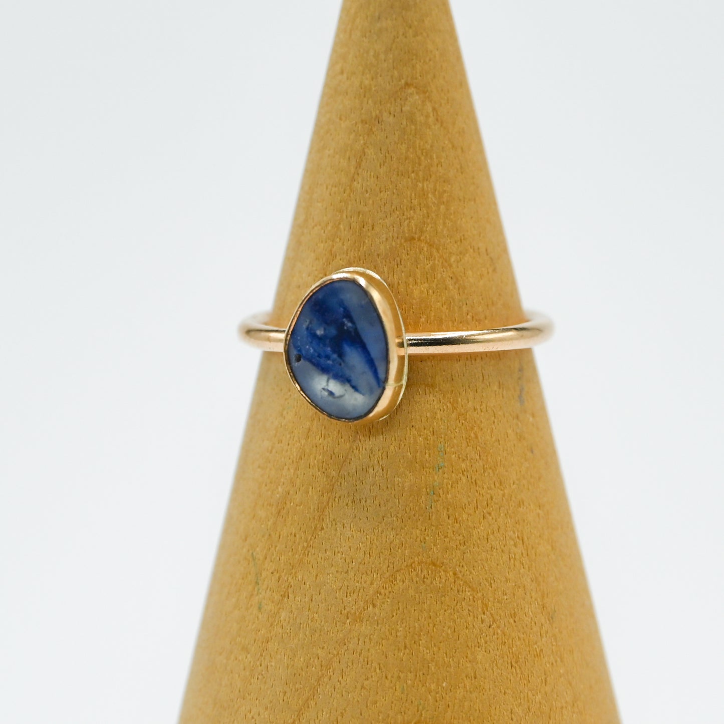 Gold fill multi blue and white sea glass size 6.5