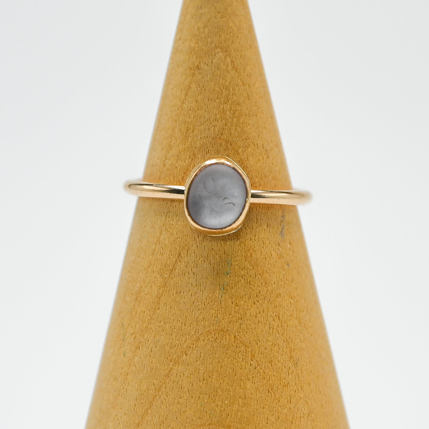 Gold fill lavender sea glass size 6.5