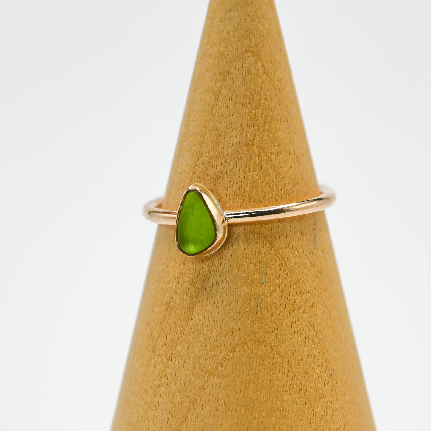 Gold fill lime sea glass size 6.75