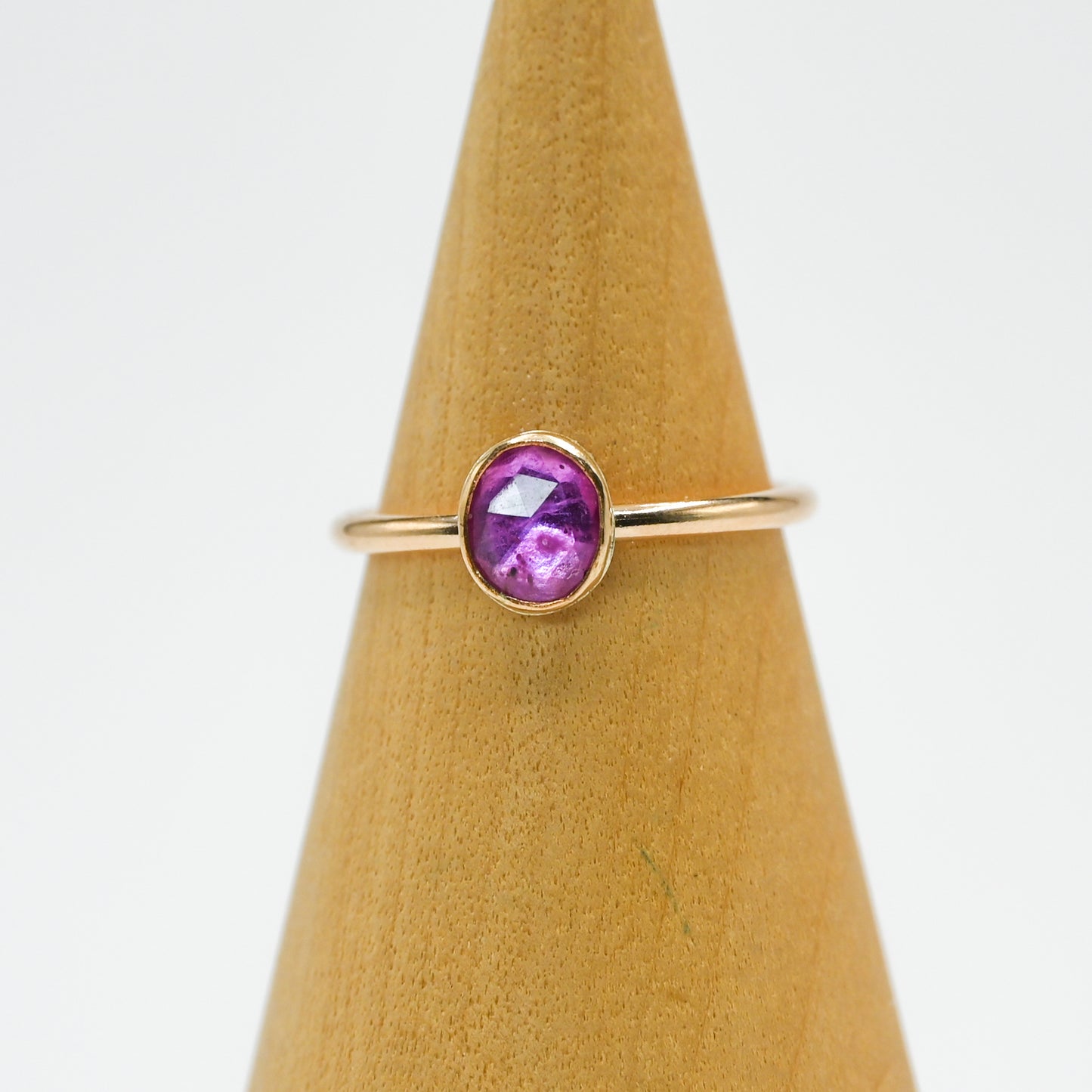 Gold fill rose cut ruby size 6.75