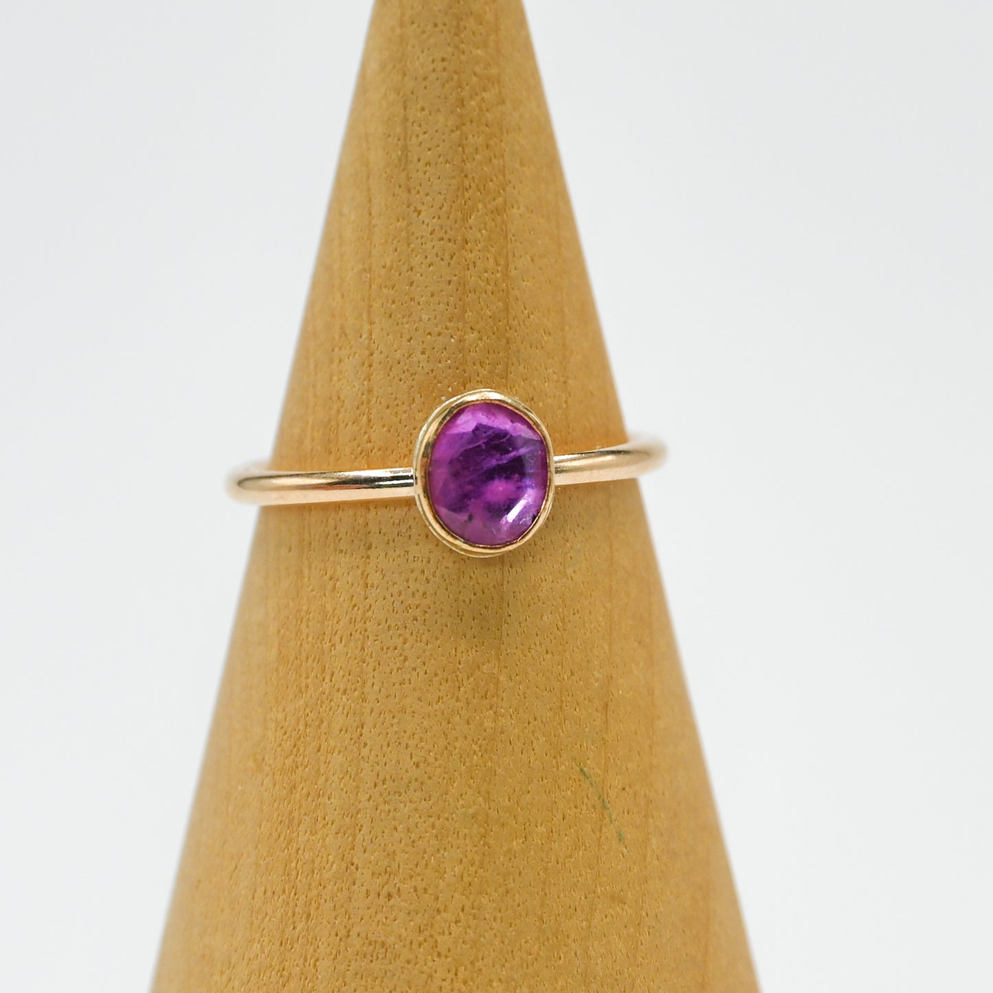 Gold fill rose cut ruby size 6.75