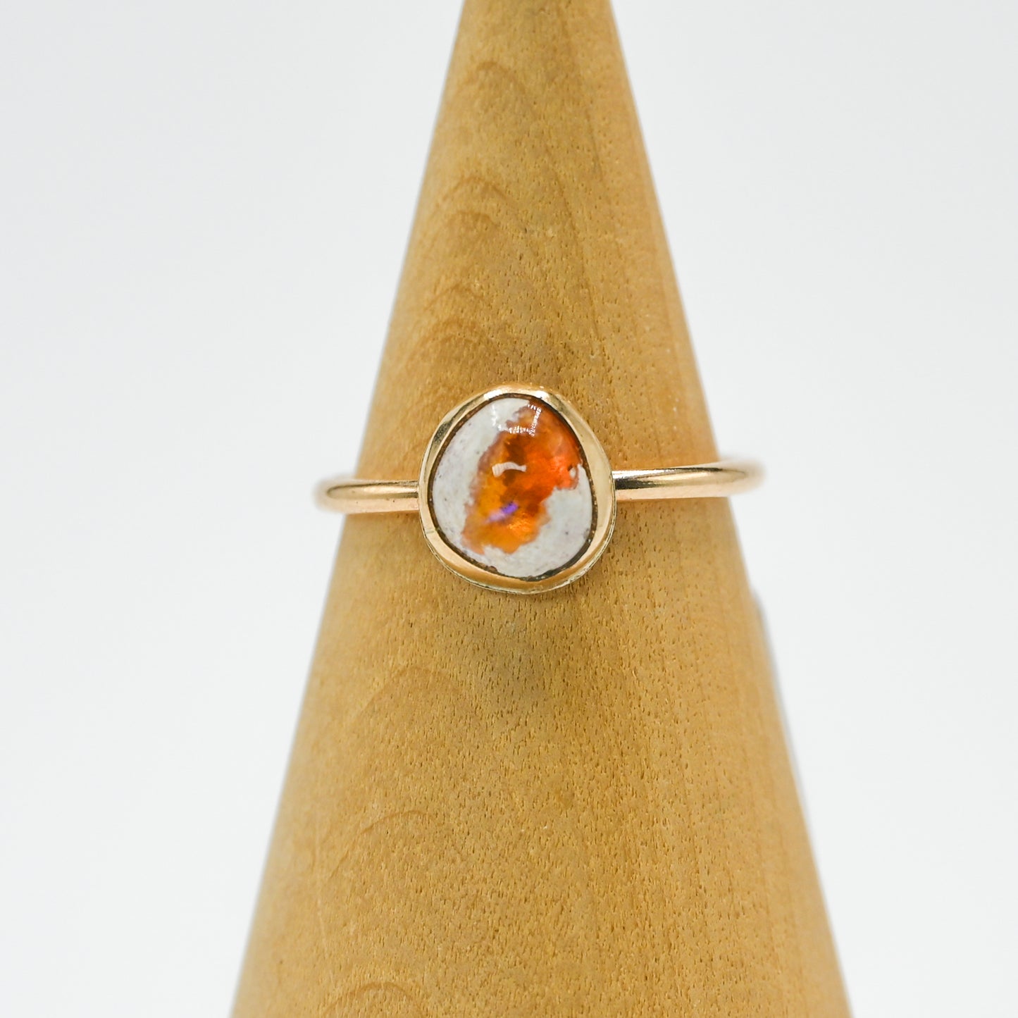 Gold fill Mexican fire opal size 6.75