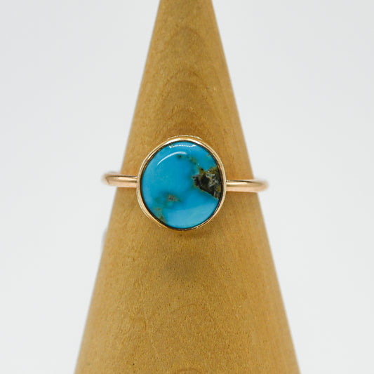 Gold fill AZ south hill turquoise size 6.75