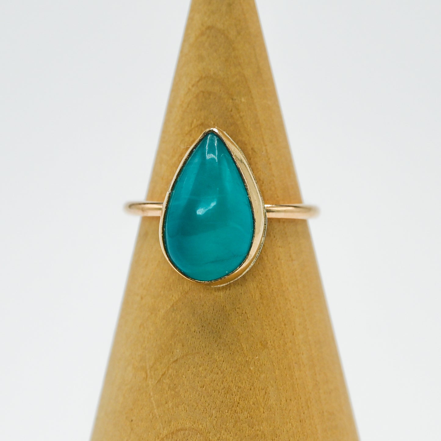 Gold fill pear amazonite size 6.75