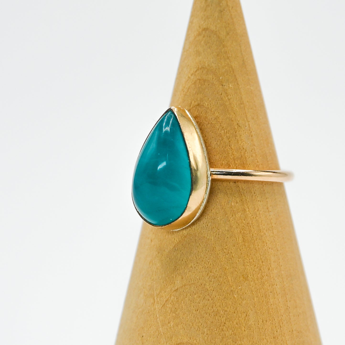 Gold fill pear amazonite size 6.75