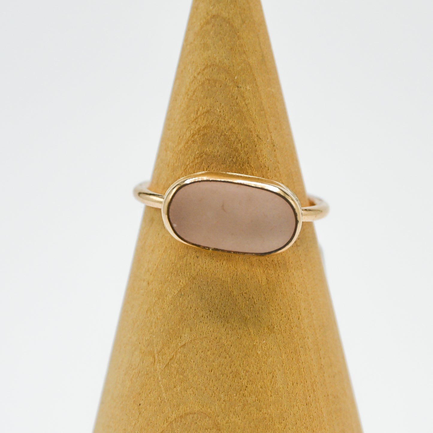 Gold fill horizontal pink sea glass size 7