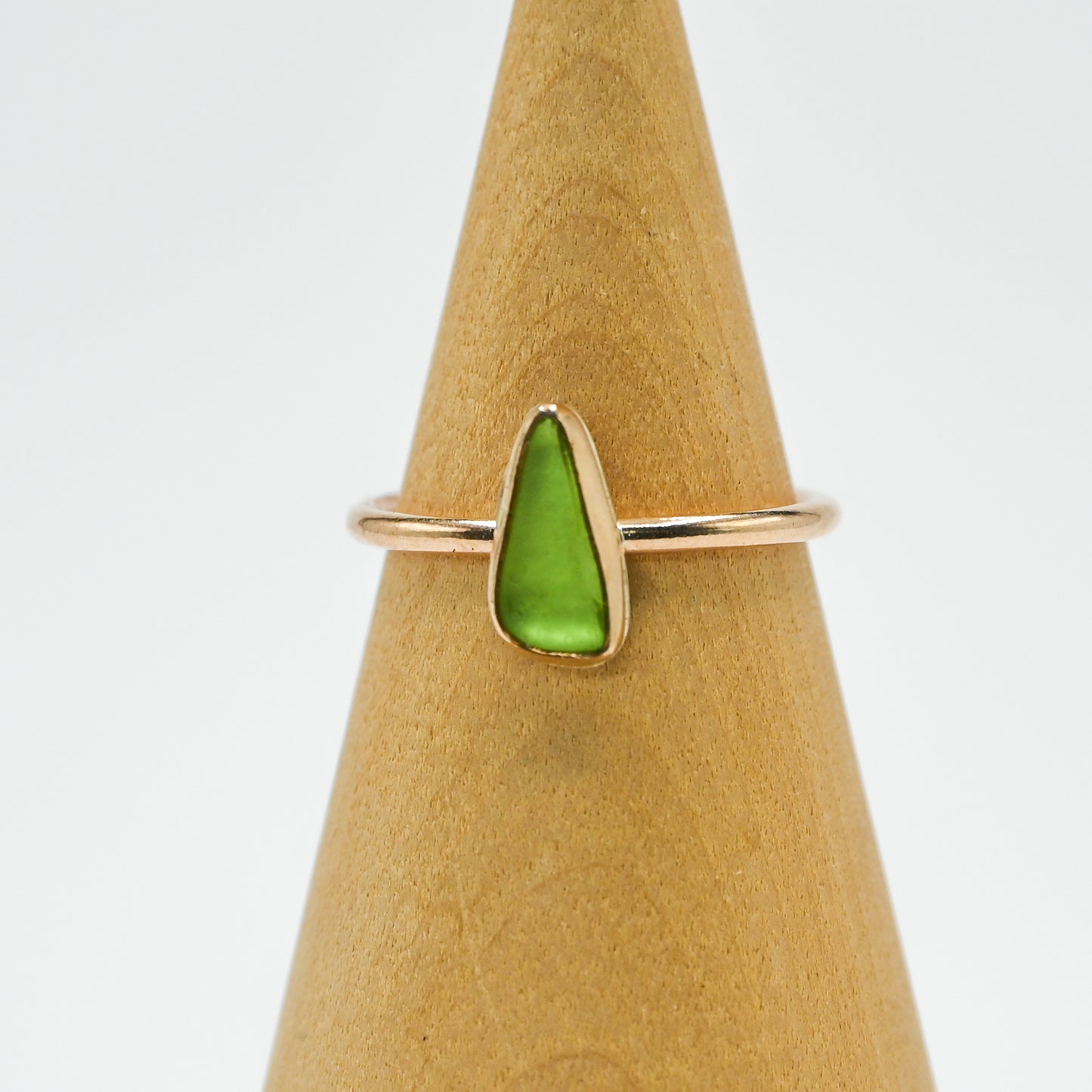 Gold fill lime sea glass size 7