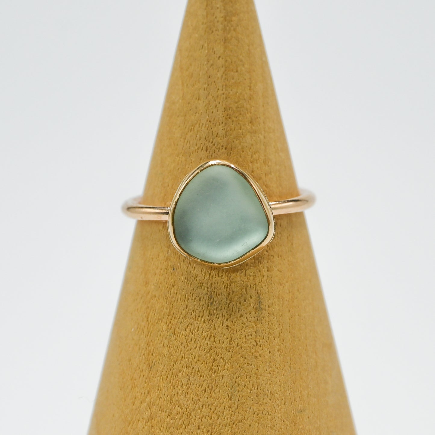 Gold fill sea foam sea glass size 7