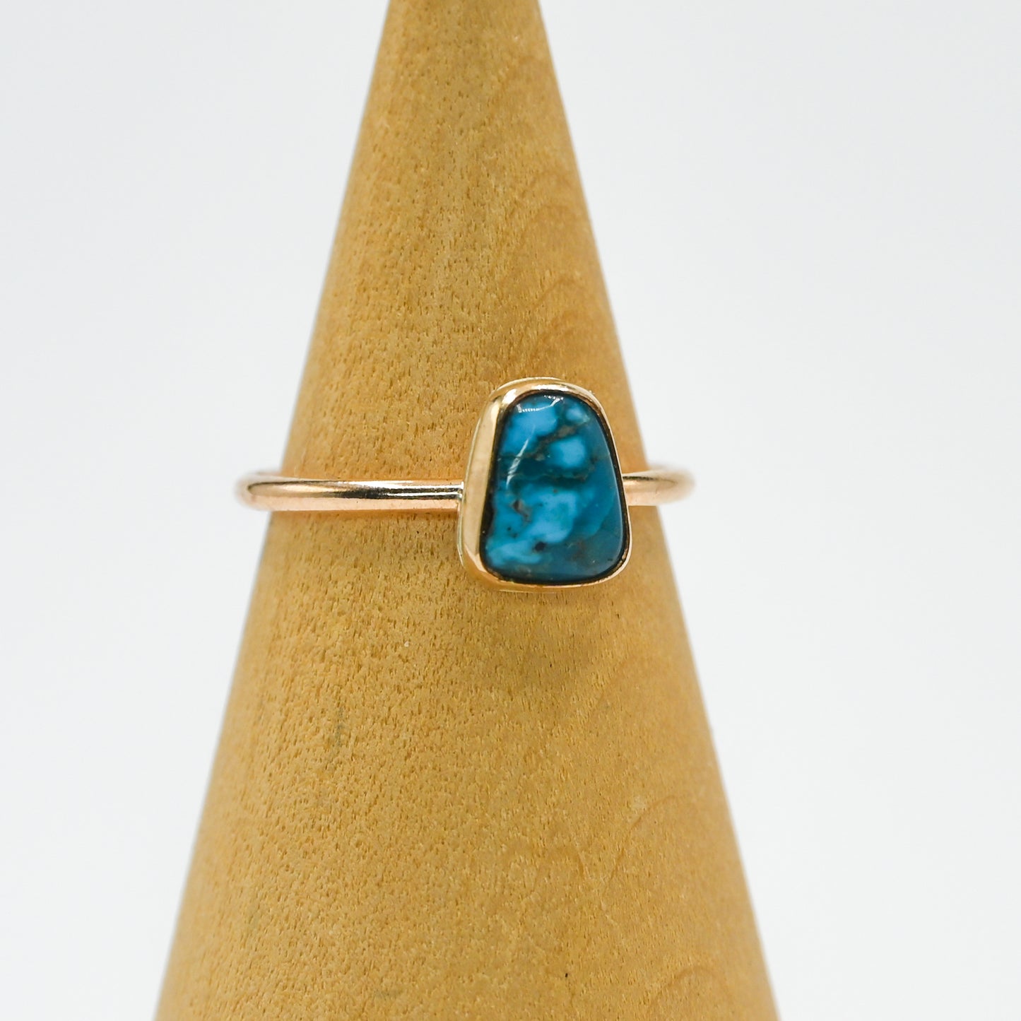 Gold fill candelaria turquoise size 7