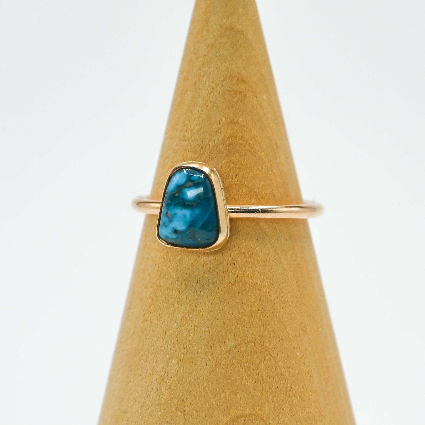 Gold fill candelaria turquoise size 7