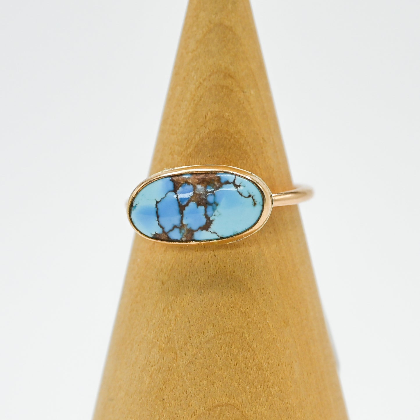 Gold fill horizontal golden hills turquoise size 7