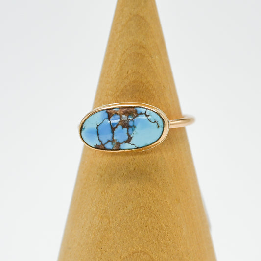 Gold fill horizontal golden hills turquoise size 7