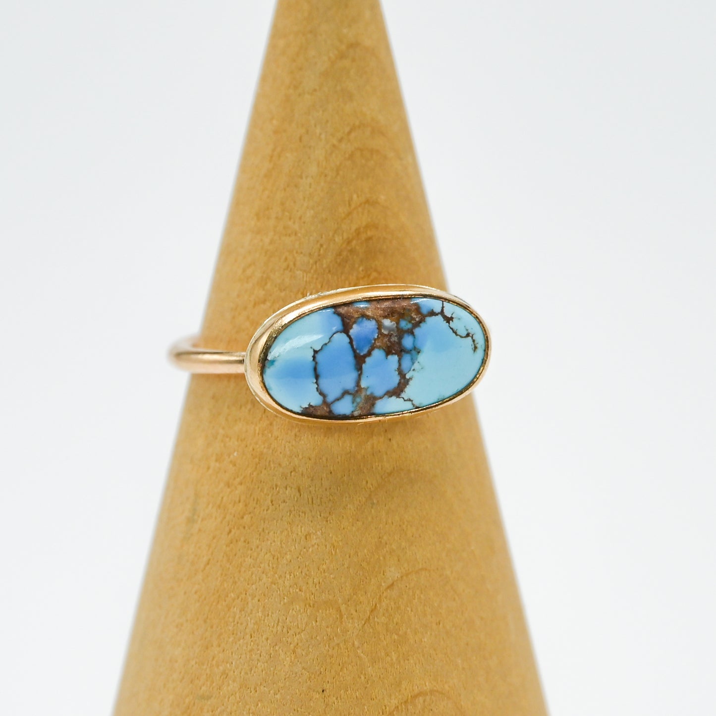 Gold fill horizontal golden hills turquoise size 7