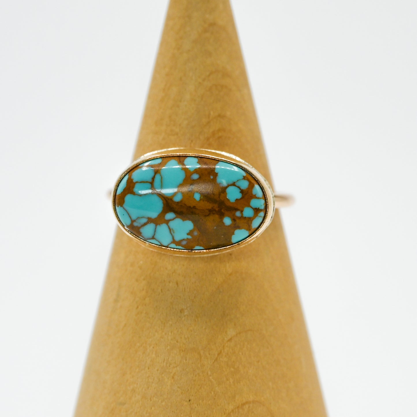 Gold fill xl horizontal pilot mountain turquoise size 7