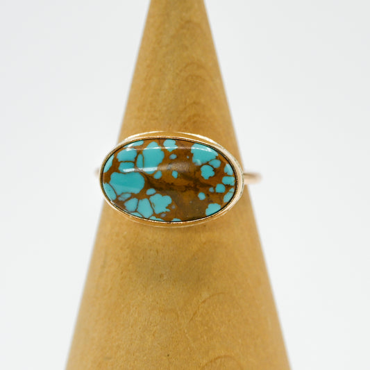 Gold fill xl horizontal pilot mountain turquoise size 7