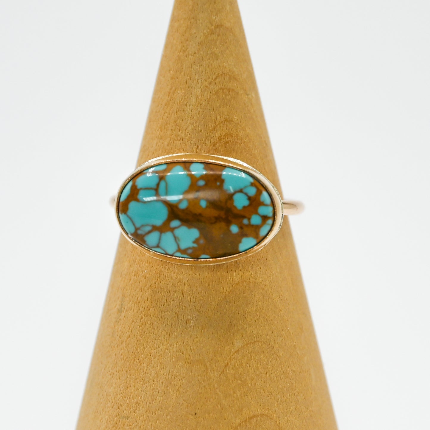 Gold fill xl horizontal pilot mountain turquoise size 7