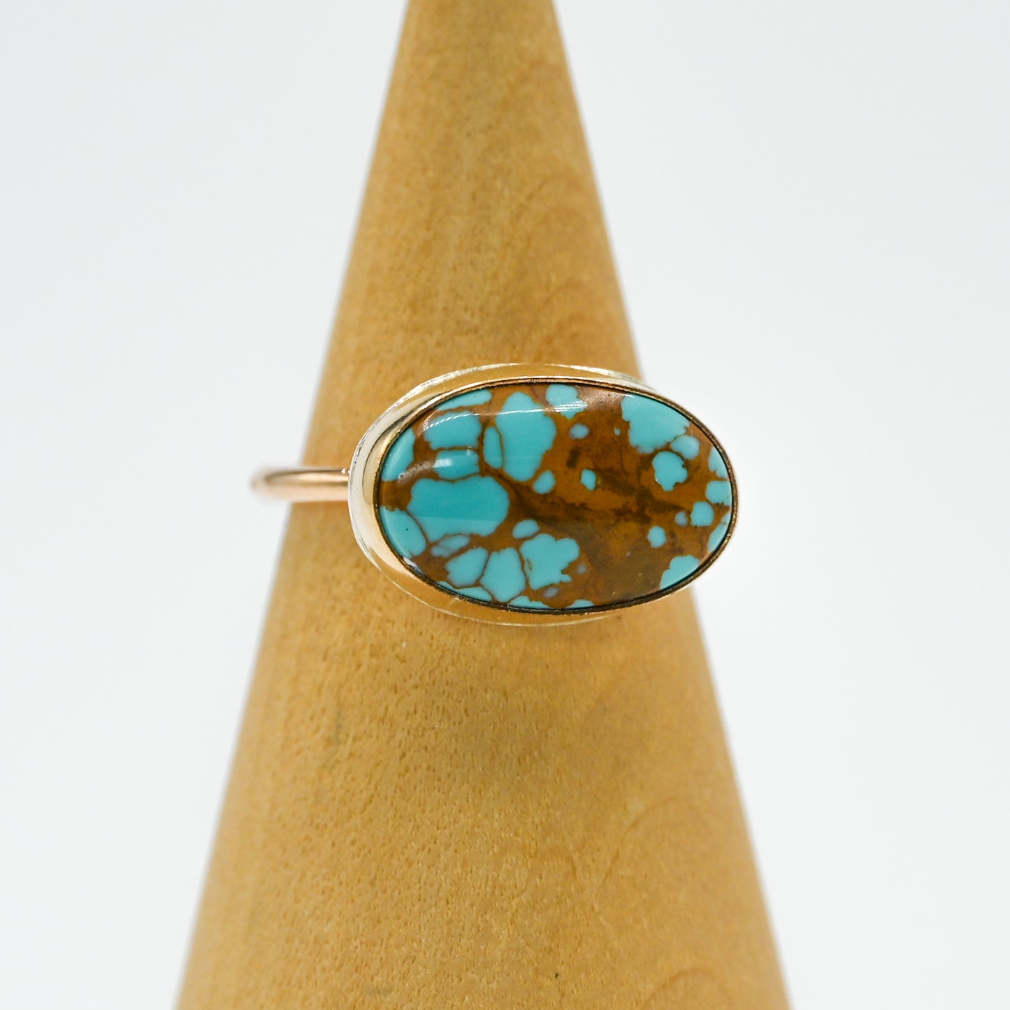 Gold fill xl horizontal pilot mountain turquoise size 7